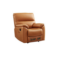 QuanU 全友 102906A 多功能布艺单椅 橙色 电动款