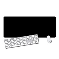 游戏超大号鼠标垫加厚纯黑锁边定制小号笔记本电脑办公桌垫键盘垫（纯黑80x30cm黑包边）