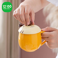 12:00 马克杯带盖勺可爱咖啡杯子创意陶瓷喝水杯个性潮流大容量情侣少女