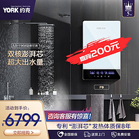 约克（YORK）YK-F9即热式电热水器家用洗澡淋浴直热式智能恒温11000瓦 雪域白