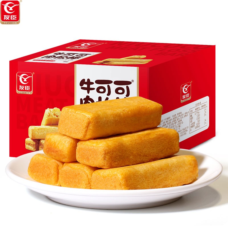 友臣金丝肉松饼干整箱750g面包传统糕点闽台特产办公室休闲零食特色小吃营养早餐自营礼盒  原味肉松棒750g/箱