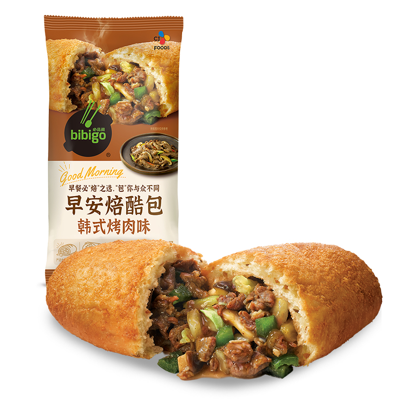 必品阁(bibigo) 早安焙酷包 韩式烤肉味130g PLUS 儿童早餐 面包 早茶点心 方便菜 速冻半成品 微波速食食品