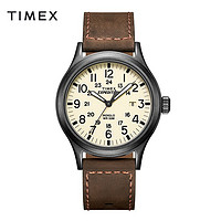 TIMEX 天美時 官方旗艦店男士手表商務石英復古皮帶戶外運動T49963