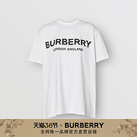 BURBERRY 印花棉质宽松 T 恤衫 80125601（M、白色）