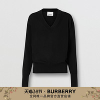 BURBERRY 美利奴羊毛丝质针织衫80211711（XXL、黑色）