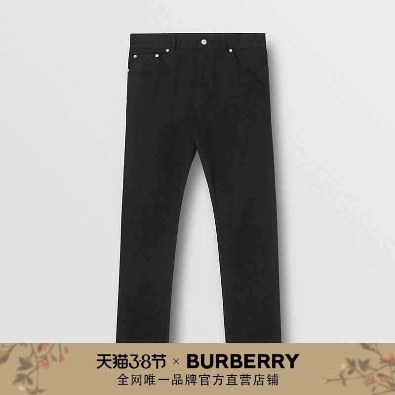 BURBERRY 男装 修身剪裁日本牛仔裤 80226081（33R、黑色）