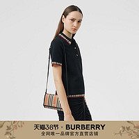 BURBERRY 可拆背带条纹帆布钱夹80260041（典藏米色）