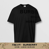 BURBERRY 印花棉质宽松 T 恤衫 80322991（L、黑色）