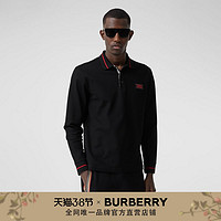 BURBERRY 男装 长袖徽标棉质 Polo 衫80336911（M、黑色）