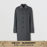 BURBERRY 纽扣羊绒混纺轻便大衣 80361921（48、炭灰麻灰）