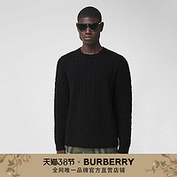 BURBERRY 男装 扭绳花纹混纺羊绒衫 80365901（XL、黑色）