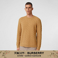 BURBERRY 男装 扭绳花纹混纺羊绒衫 80365891（S、驼色）