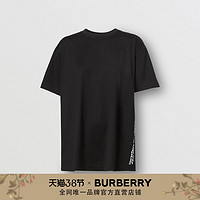 BURBERRY 地址印花棉质宽松T恤衫 80372911（XXS、黑色）
