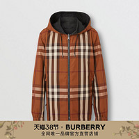 BURBERRY两穿格纹功能性连帽外套 80369161（S、深桦木棕）