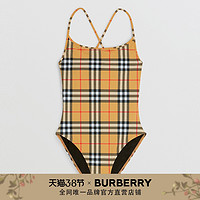 BURBERRY 女装 Vintage 格纹泳衣 40734981（XS、驼色）