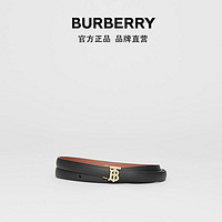BURBERRY 专属标识皮革双绕腰带 80097771（黑色 / 麦芽棕 L）