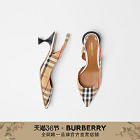 BURBERRY Vintage格纹高跟鞋 80109641（39.5、典藏米色）