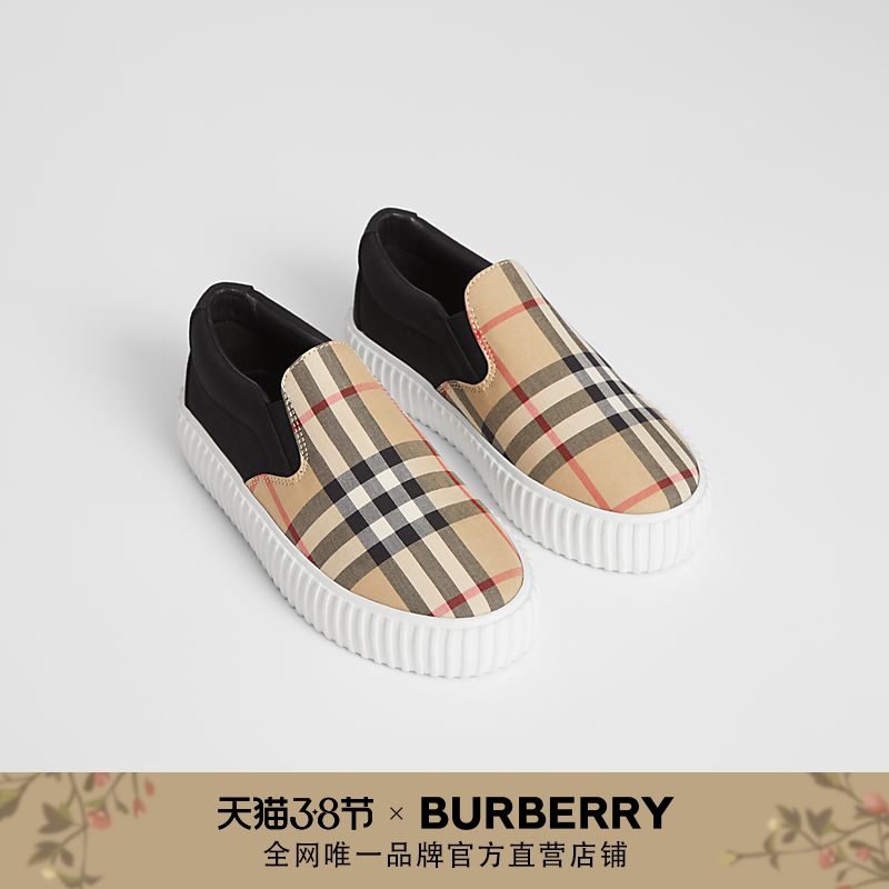 BURBERRY 童鞋 格纹套穿式运动鞋80152781