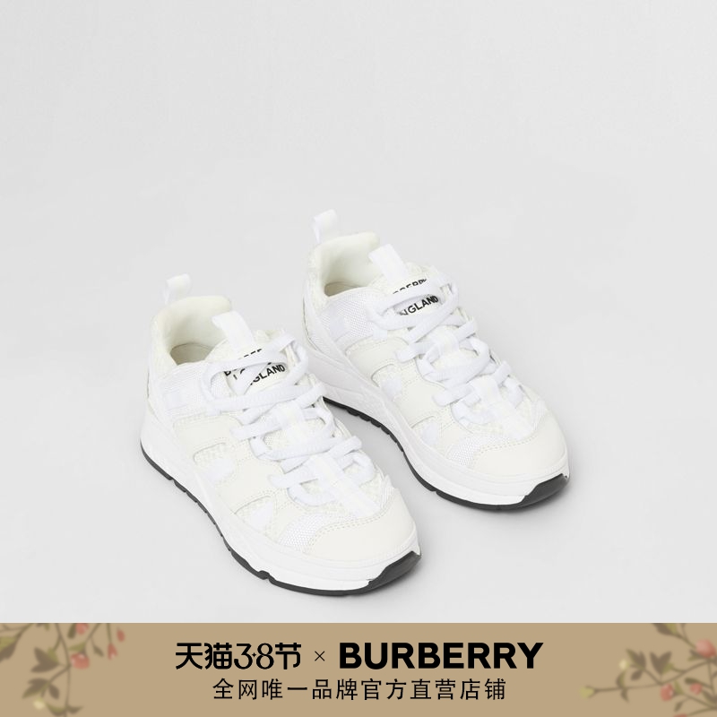 BURBERRY 网眼拼磨绒Union运动鞋 80188571（31、光白色）