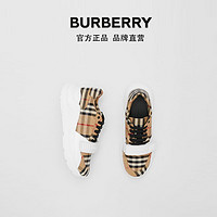 BURBERRY 女鞋 Vintage 格纹棉质运动鞋 80202811（35、典藏米色）