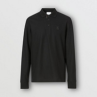 BURBERRY 男装 长袖专属标识棉质 Polo衫 80219471（M、黑色）