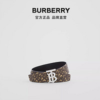 BURBERRY 专属标识帆布拼皮革腰带80241921（马勒棕、90cm）