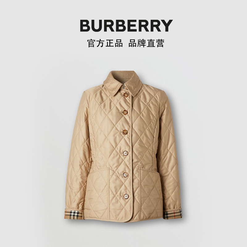 BURBERRY 女装 菱形绗缝温控外套 80233211（XL、新卡其色）