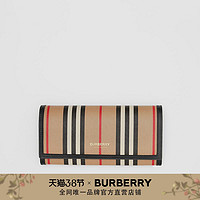 BURBERRY 女士 条纹帆布长款钱夹 80260011（典藏米色）