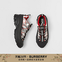 BURBERRY 女鞋苏格兰格纹尼龙运动鞋 80357851（38、红色 / 黑色 / 白色）