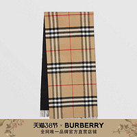 BURBERRY 双面两用格纹羊绒围巾80359101（黑色）