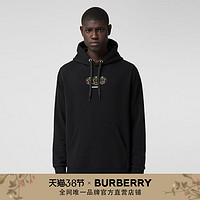 BURBERRY男装 刺绣棉质连帽衫 80370831（XXS、黑色）