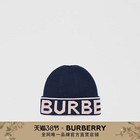 BURBERRY 徽标嵌花羊绒毛线帽 80370521（均码、海军蓝）