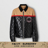 BURBERRY 男装 拼色再生尼龙哈林顿外套 80368191（XL、黑色）