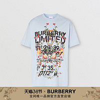 BURBERRY 男装 蒙太奇印花宽松T恤衫80374681（XXS、浅蓝色）
