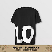 BURBERRY Love 印花棉宽松 T 恤衫 80373021（XXS、黑色）