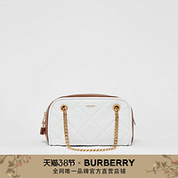 BURBERRY小号双色小羊皮组合立方包 80368521（白色）