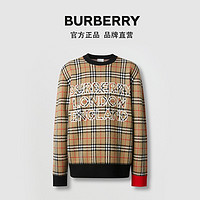 BURBERRY 男装 格纹羊毛棉质混纺针织衫 80386211