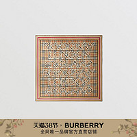 BURBERRY 徽标印花格纹丝质方巾 80395641