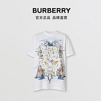 BURBERRY 女装 海洋素描印花宽松T恤衫 80407711（XS、白色）