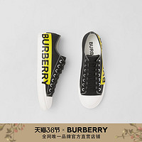 BURBERRY男鞋 印花双色棉质嘎巴甸运动鞋 80383471（40、黑色）