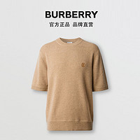 BURBERRY男装 短袖专属标识图案羊绒上衣 80393001（M、浅咖啡色）