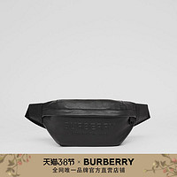 BURBERRY 徽标压花皮革苏尼腰包 80389541（黑色）