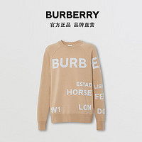 BURBERRY女装 图案美利奴羊毛混纺针织衫 80402241（XS、柔黄褐色）