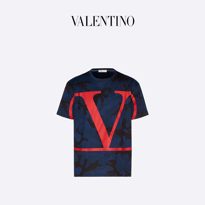 VALENTINO/华伦天奴  男士 VLogo Signature 印纹迷彩T恤男装