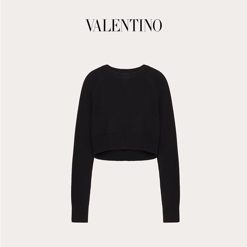 Valentino/华伦天奴女士新品 黑色 羊绒针织衫（S、黑色）