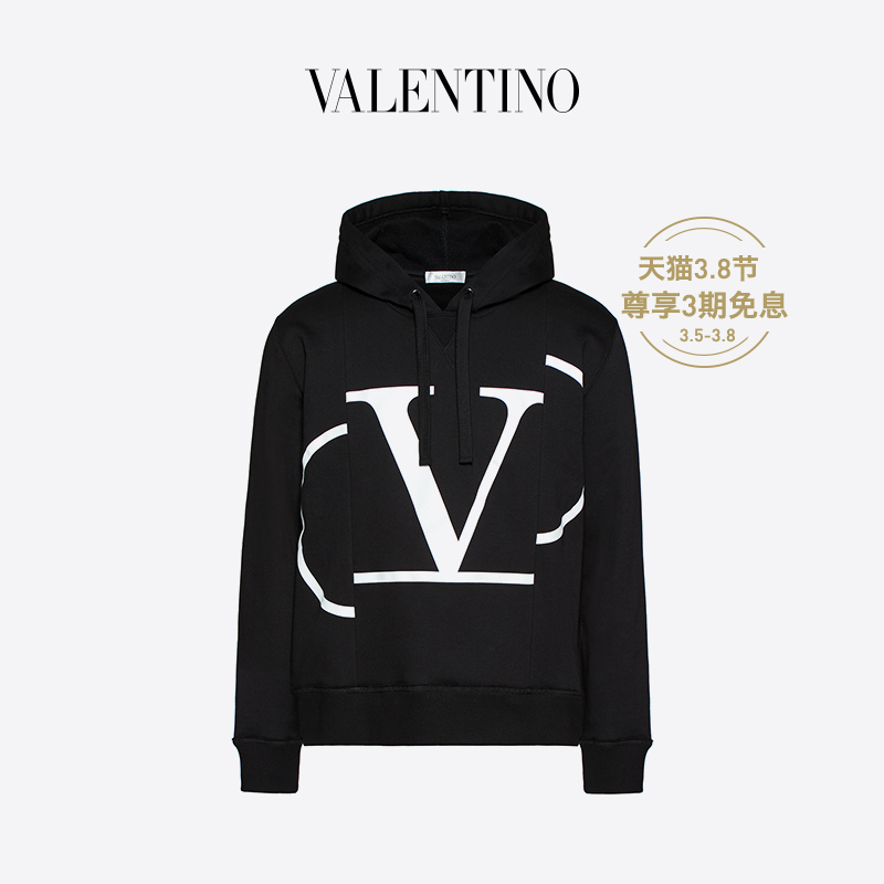 VALENTINO/华伦天奴  男士VLogo Signature 印花卫衣（M、黑色）