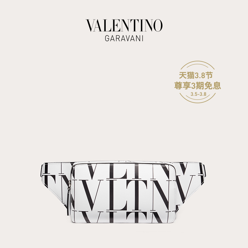 VALENTINO GARAVANI/华伦天奴 男士 白色 VLTN TIMES 皮革腰包（白色）