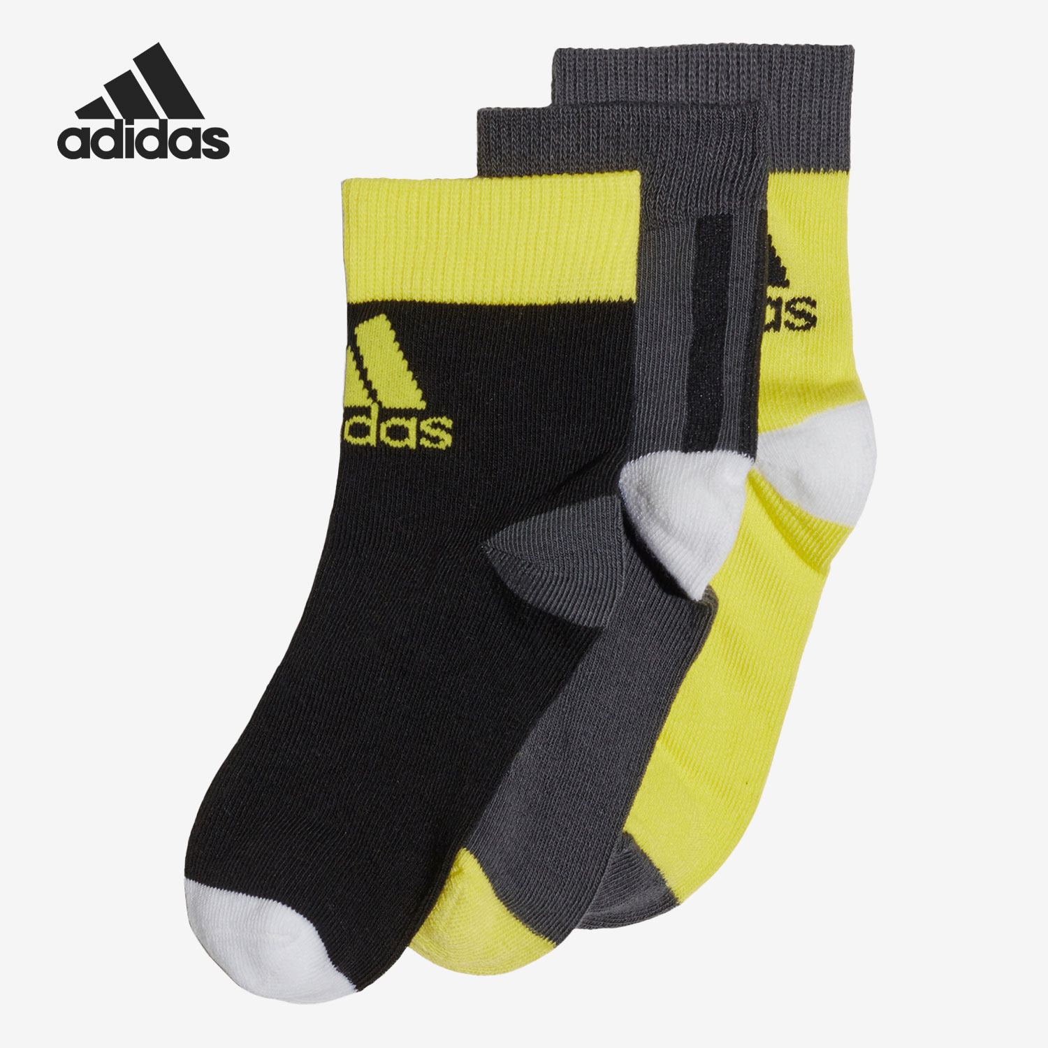 Adidas/阿迪达斯正品 2021新款儿童舒适透气运动袜子三双装FN0993