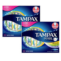 TAMPAX 丹碧絲 Tampax 超大吸收量珍珠塑膠導管衛生棉條，無香型，50支，4盒裝（共200支）