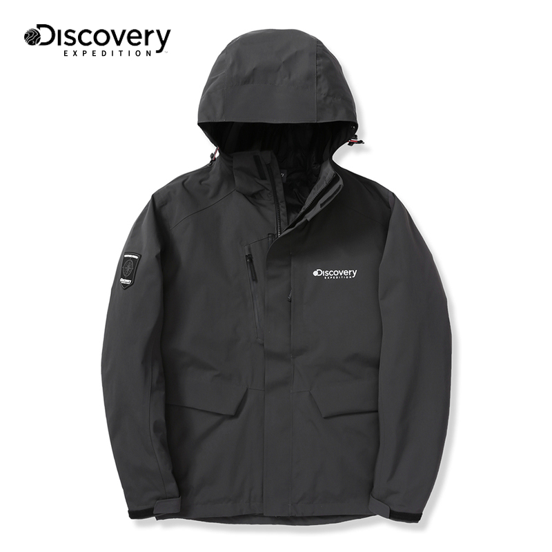 Discovery冲锋衣男羽绒内胆三合一可拆卸冬季防风登山滑雪服外套